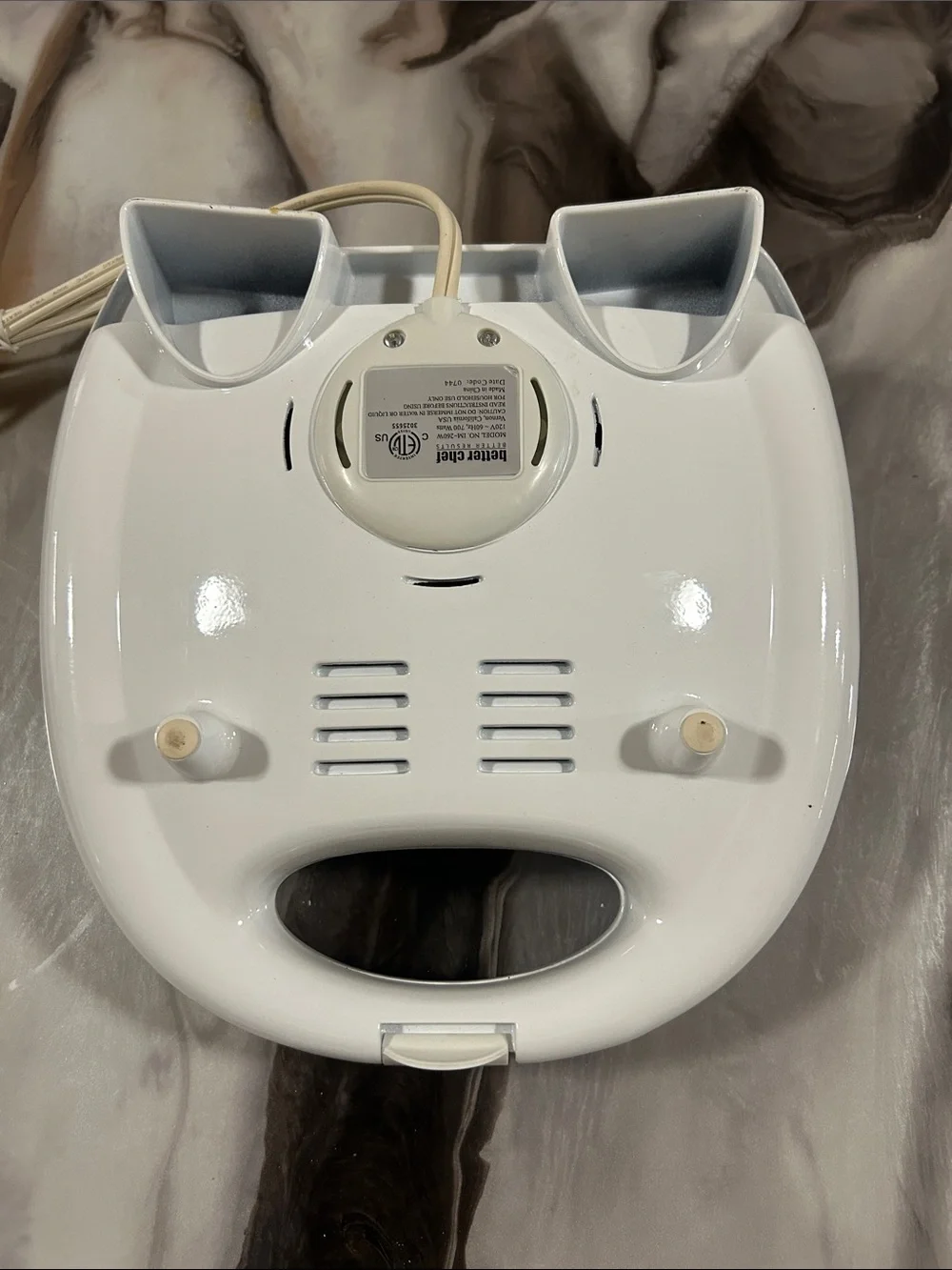 White Electric Waffle Maker - Classic Square Nonstick Plates